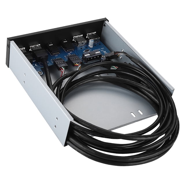 4.8GBPS SuperSpeed USB 3.0 + USB 2.0 Extensión de Audio HD de 19 Pines Panel Frontal Aleación de Aluminio, Plug & Play, No Necesita Alimentació Extern, compatible conn