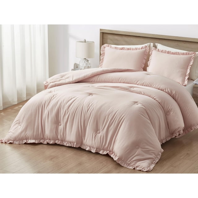 Set de edredón Chezmoi Collection Nora de 2 piezas, Twin Blush