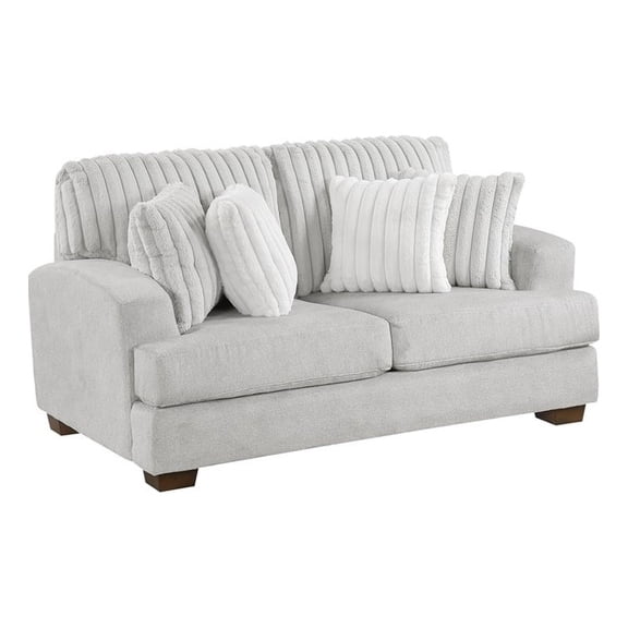Lexicon Santiago Microfiber Love Seat in Light Gray