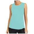 thumbnail image 2 of Running Tops for Women Sleeveless Summer Athletic Tank Tops Open Back T-Shirt Running Yoga Active Shirts Stretch Racerback Breathable Tee (Light blue,L), 2 of 3