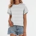 thumbnail image 2 of Women's Casual Thin Striped T - Shirt, Elegant Thin Stripes, Relaxed Fit, 2 of 4