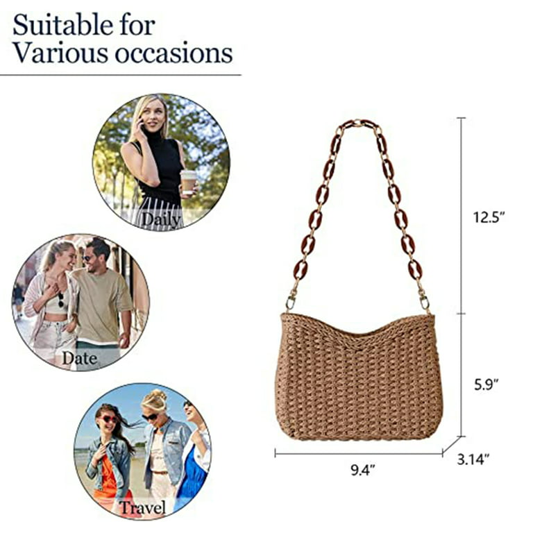 YXILEE Summer Straw Shoulder Bag Straw Small Clutch Crossbody Bags for  Women Beach Cell Phone Wallet Purse Handmade Envelope