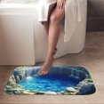 thumbnail image 4 of 1pc Blue Pool in Cliff Absorbent Non-Slip Bathroom Thickened Flannel Rug Decor,Soft,Quick Drying,Suitable For Indoor/outdoor Use,Bathrooms,Bedrooms,Kitchens,Terrace,Laundry Rooms,16"x24", 4 of 9
