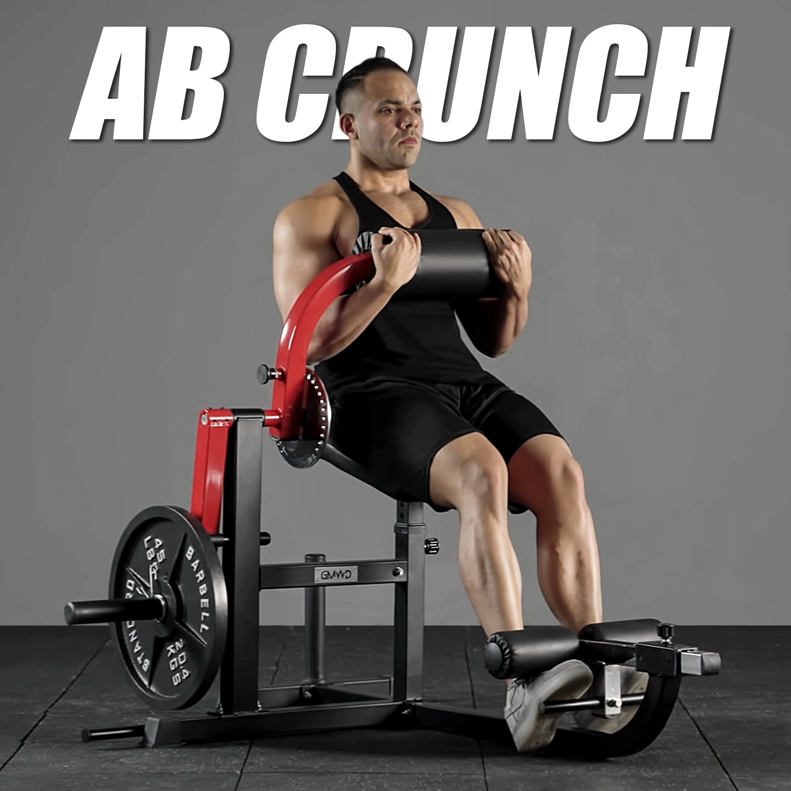 Syedee Seated AB Curl/ Back Extension Machine, Plate Loaded Machine with 450lbs Weight Capacity, Home Gym for Core and Back Training