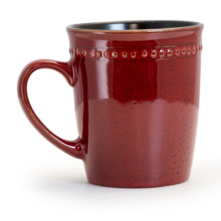 Elama Regency 16-Piece Stoneware Dinnerware Set, Red photo 3