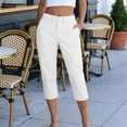thumbnail image 2 of DHFJKG Womens Golf Dress Capri Pants Solid Color Slim Fit Flat Front Stretchy Cropped Pants Workwear Comfy Trousers, 2 of 8
