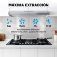 thumbnail image 4 of Campana Extractora Cocina Acero Inoxidable Ola Casa 80W 3 Velocidades 300 m³/h Filtro Lavable Luz Integrada, 4 of 7