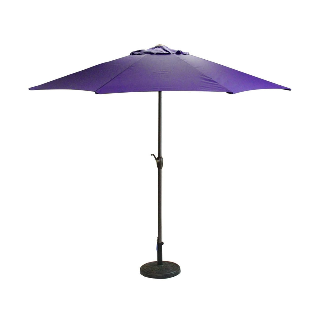 Outdoor Patio Market Umbrella 8 Ft. with Hand Crank and Tilt Purple