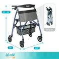 thumbnail image 7 of Stander Wonder Rollator Plus, Lightweight Folding Walker for Seniors with EZ Fold-N-Go Technology, Four Wheel Rolling Walker with Seat, Locking Brakes, Blue, 7 of 7