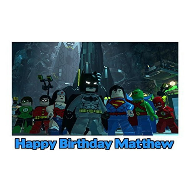 Lego Batman 3 Superman Wonder Woman The Flash Green Lantern Justice League Martian Manhunter Edible Cake Topper Image Walmart Com