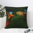 thumbnail image 4 of Pofeuu Hybrid Parrot in the Forest Print Double-sided plush pillowcase Square Throw Pillow Covers Pillows Cover for Living Room Bedroom Sofa Couch Cushion Cover（No pillow core）-26"x26", 4 of 7