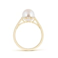 thumbnail image 2 of Angara Victorian Style Japanese Akoya Cultured Pearl and Diamond Ring in 14K Yellow Gold for Women | June Birthstone Jewelry for Her, 2 of 5