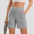thumbnail image 5 of YMNXA Casual Sports Shorts For Women High Waist Solid Color Loose Fit Summer Breathable Yoga Gym Activewear Shorts For Everyday Wear,Light Gray,Xl, 5 of 9