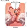 thumbnail image 3 of Dreamtimes Toiletry Mat Flamingo Love Print, Luxury U-Shaped Toilet Rug, Soft Comfortable Contour Mat for Bathroom Floor, 17.3"x13.4", Non-Slip Absorbent Bath Carpet, Dry Quickly, Machine Washable, 3 of 4