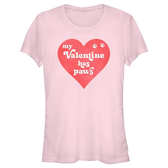 Junior's Lost Gods My Valentine Has Paws Graphic T-Shirt