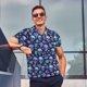 thumbnail image 4 of Balery Skull purple flower Camisa Polo de Hombre con Estampado, de Manga Corta y Tejido Medio, Camisa Tipo Golf Polo-4X-Large, 4 of 6