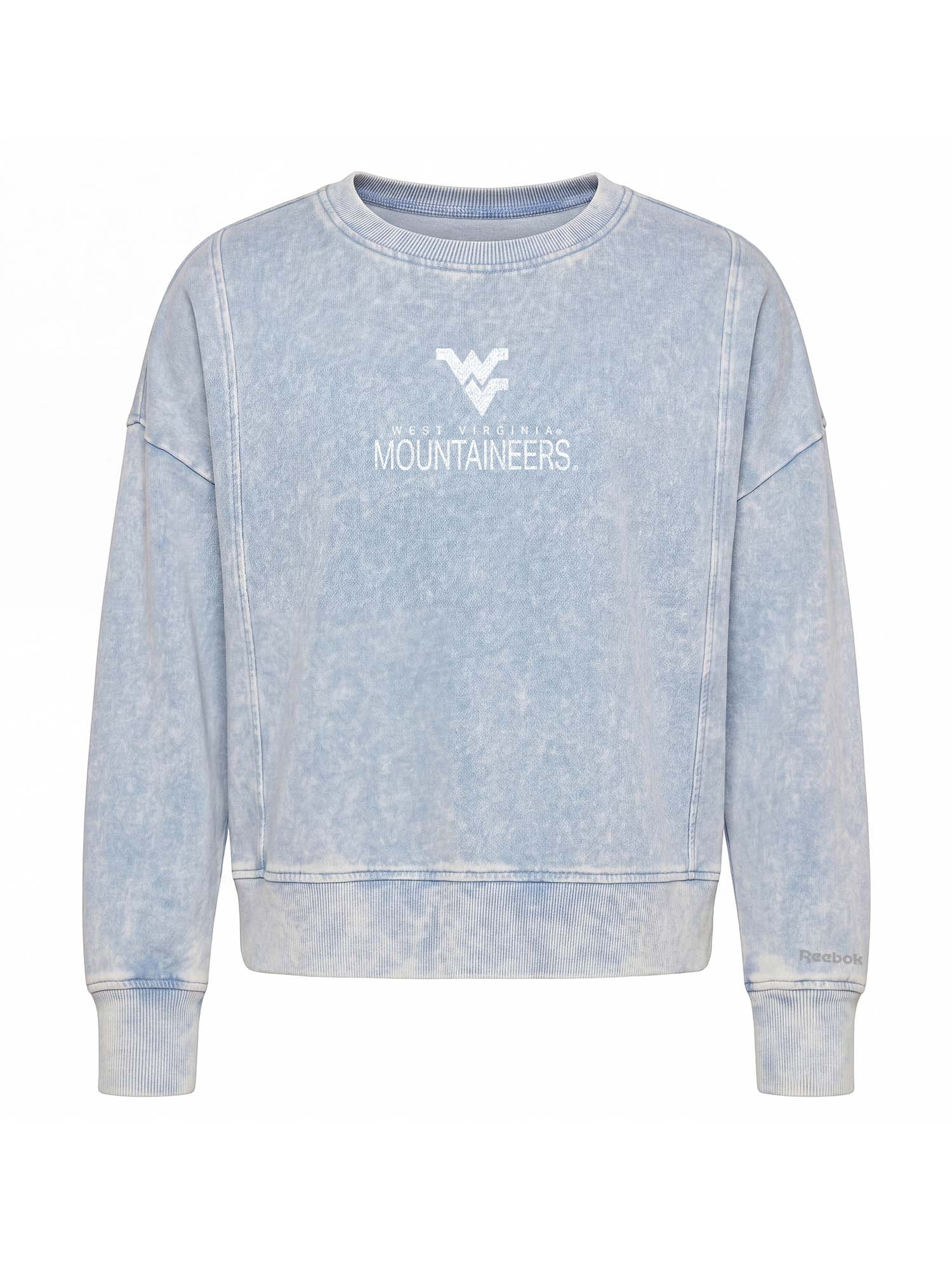 West Virginia Mountaineers Reebok Womens Denim Wash Crew Neck Sweatshirt