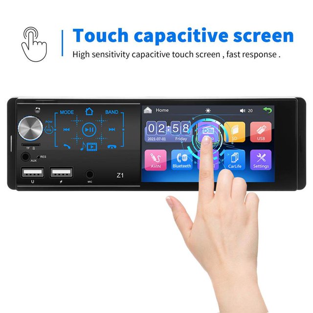 12V Car Player WiFi AUX-in Bluetooth USB TF Card LCD Digital Display Automobile Radio Transmitter Vehicle-Mounted Multimedia Player