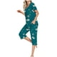 thumbnail image 4 of Conjunto de Ropa de Estar para Mujer, Blusa de Manga Corta de Impresión de Moda Y Pantalones Cortos con Cintura Elástica Hecha de Poliéster, Pantalones de Cintura Elástica para Mujeres, 4 of 6