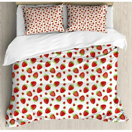 Strawberry King Size Duvet Cover Set Tasty Strawberries In Strawberry King Size Duvet Cover Set Tasty Strawberries In Diffe Sizes And Shapes Pattern