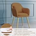 thumbnail image 4 of IVV Modern Accent Arm Chairs Set of 2, Upholstered Velvet Side Chair Vanity Chair with Golden Metal Legs for Dining Room Kitchen Club Guest Room, Ginger, 4 of 5