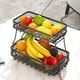 thumbnail image 2 of Bandeja de almacenamiento Cesta de almacenamiento de frutas de 2 niveles Organizador de encimera de cocina con tazón de malla de alambre de acero al carbono audaz para pan Cesta de frutas vegetales Ce, 2 of 8