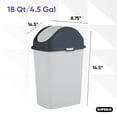 thumbnail image 2 of Superio 4.5 Gal Small Plastic Trash Can with Swing Top Lid – White Smoke, 2 of 2