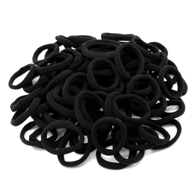 100 gomas para el cabello elásticas gruesas, bandas para el cabello de algodón sin costuras, gomas para el cabello de alta elasticidad, diademas para coletas, simplemente gomas para el cabello,