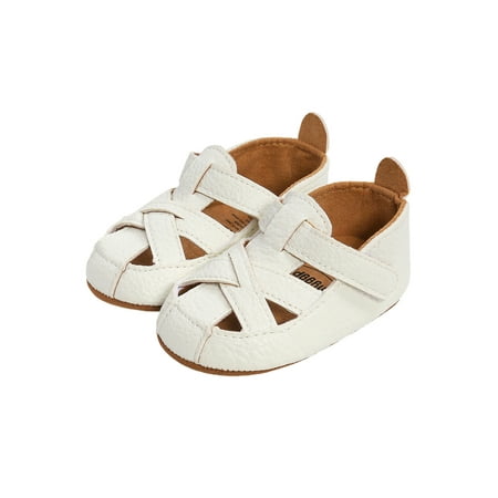 

Calsunbaby Newborn Boy Girl Anti-slip Sandals Toddler Hollow-out Solid Contrast Color First Walking Shoes