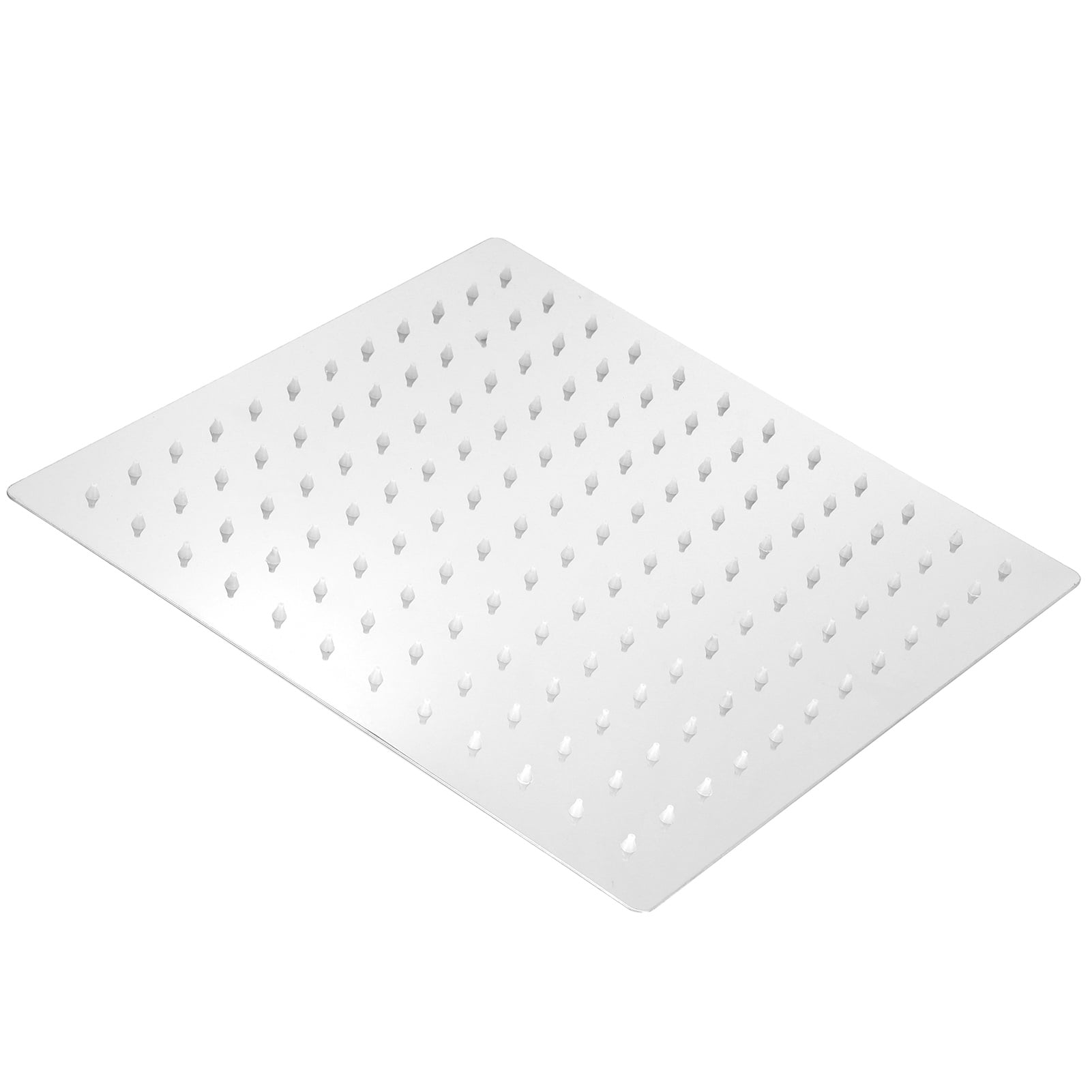 Rupoun 12in High Pressure Square Rain Shower Head, Stainless Steel Ultra-Thin Top Shower Sprayer with G1/2 Adjustable Connector Silver (12 inches / 30.5 cm)