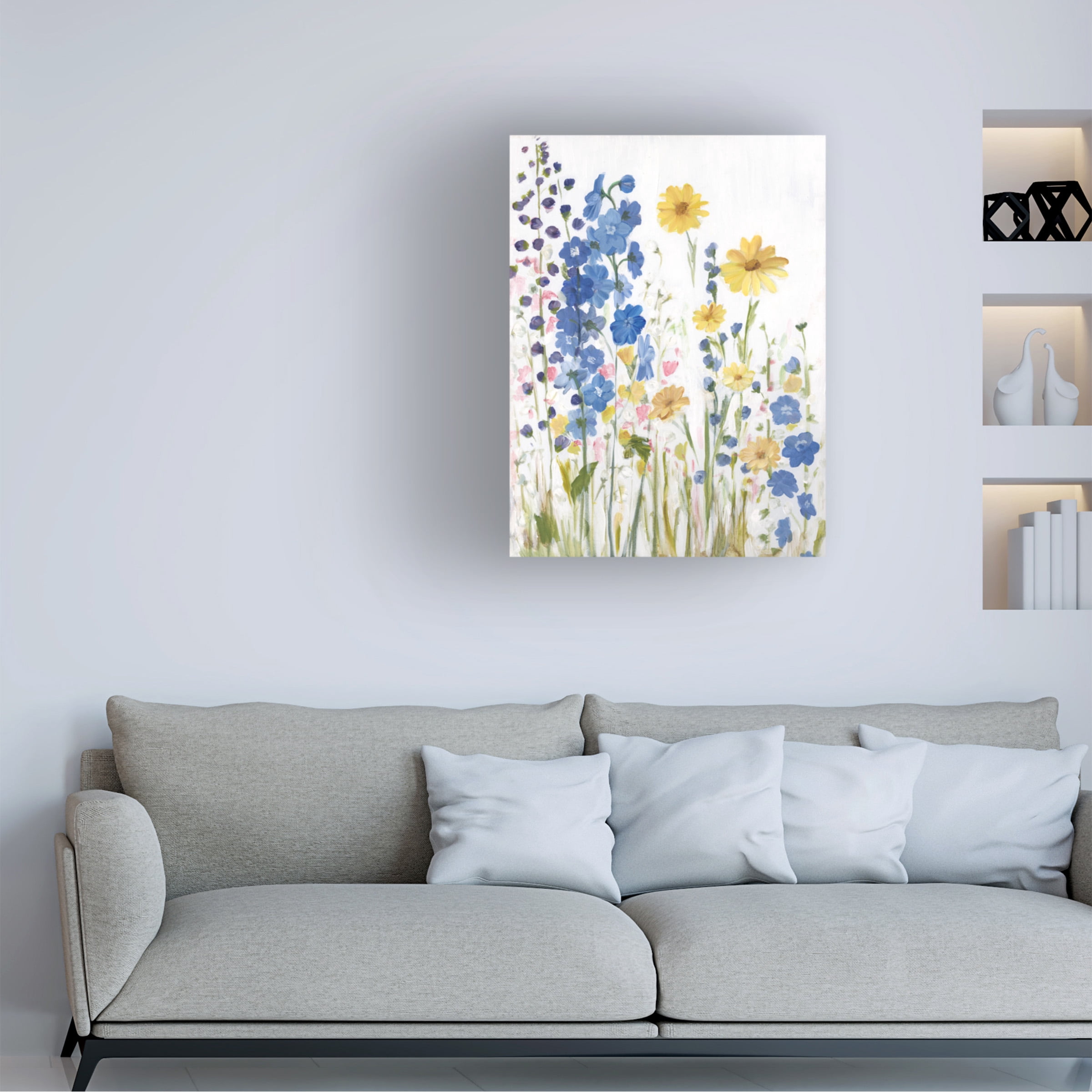 Sandra Iafrate 'Periwinkle Wildflowers I' Canvas Art