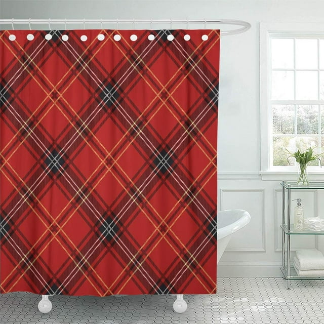 ABPHQTO Tartán, azulejos de moda, trajes de diseño para el interior de la casa, así como manualidades, cortina de ducha de baño, 165x180 cm ABPHQTO PKNMT66x72Shower-8525
