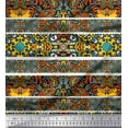 thumbnail image 1 of Soimoi Cotton Cambric Fabric Stripe & Mosaic Kaleidoscope Print Fabric by The Yard 56 Inch Wide, 1 of 1