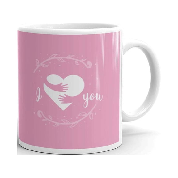 I Love You with My Heart and Hug Coffee Tea Ceramic Mug Office Work Cup Gift