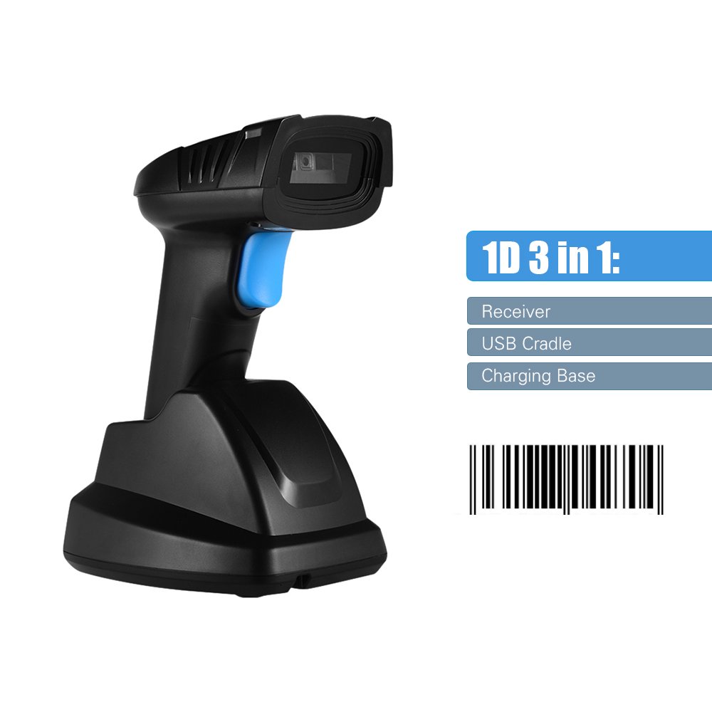 Aibecy Handheld 1D Wireless Barcode Scanner Bar Code Reader with USB