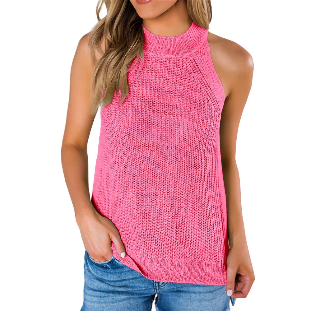 Lovaru Women's Summer Halter Tank Tops Sleeveless Knit Sweater Vest ...