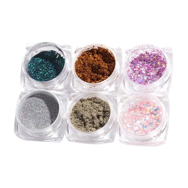 Copos iridiscentes de espejo con brillante con aplicadores 01 jinwen Nail Art Glitter Powder Flakes