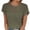 M764 Green, variant on Tfken Summer Women Tshirts Solid Color Crew Neck Short Sleeve Tops Breathable Daily Wear Female Soft Shirts Brown