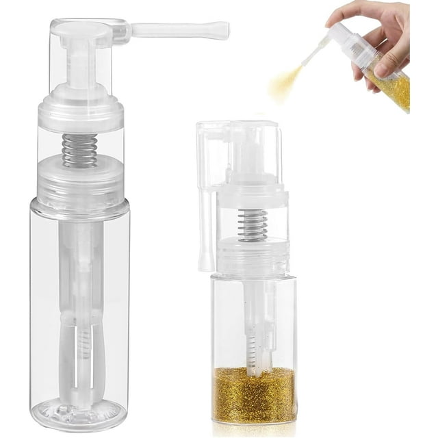 wqlpp-2PCS Glitter Powder Spray Bottle Clear Plastic Glitter Duster Shaker Sprayer Dispenser Powder Puffer Bottle for Craft Scrapbooking Cardmaking Portable Multi-Purpose Empty 14ml & 35ml Bottles