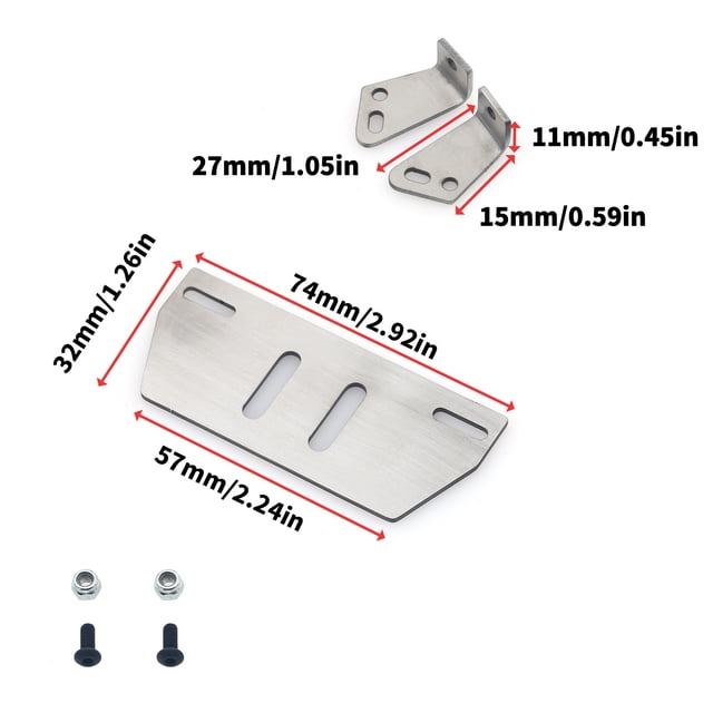 Reemplazo de la Placa de Patrón Protector Ajustable De Acero Delantero para Traxxas TRX4 AXIAL SCX10 1/10 PIZAS DE REALIZACIÓN DEL AUTOMÓVIL DE CONTRO