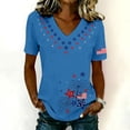 thumbnail image 4 of V Neck Patriotic Tshirt Usa Graphic Tee V Neck Patriotic Tshirt Usa Graphic Tee Beach Vacation Tshirts Workout Shirts Women American Flag Graphic Tee Goingout Shirts Gauze Shirts For Women, 4 of 4