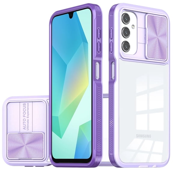 HD Transparent Case with Camera Privacy Cover for Samsung Galaxy A26 5G - Purple