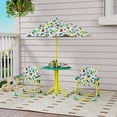thumbnail image 2 of Qaba Table de Pique-Nique pour Enfants avec 2 Chaises Pliantes et Parasol, Vert, 2 of 10