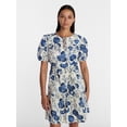 thumbnail image 2 of Time and Tru Women's and Women's Plus Cotton Mini Dress with Puff Sleeves, Sizes XS-4X, 2 of 5