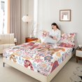 thumbnail image 4 of jejeloiu Vintage Flower Print Twin Sheet Sets,Kawaii Boho Horse Bedding For Men Women 3 Pieces, 4 of 7