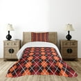 thumbnail image 4 of Ambesonne Geometric Quilted Bedspread Set 2 Pcs, Autumn Scottish Argyle, Twin Size, Multicolor, 4 of 5
