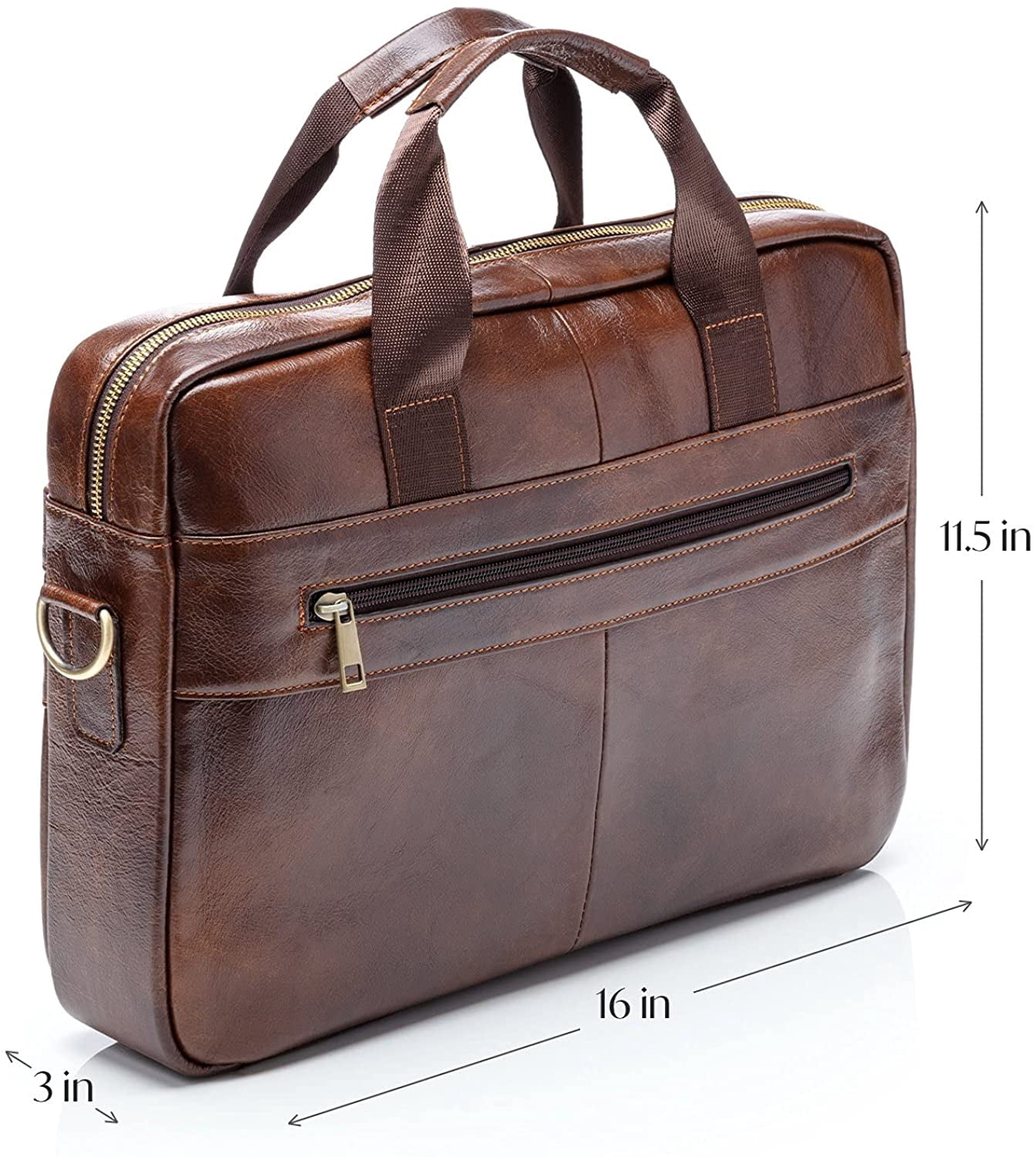 Bekayaa Genuine Leather Briefcase for Men with Padded Protection for 14 inch Laptop