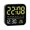 Black Case, Yellow Light, variant on Yihuala Square Alarm Clock with Time Display for Home Desk and Study Area