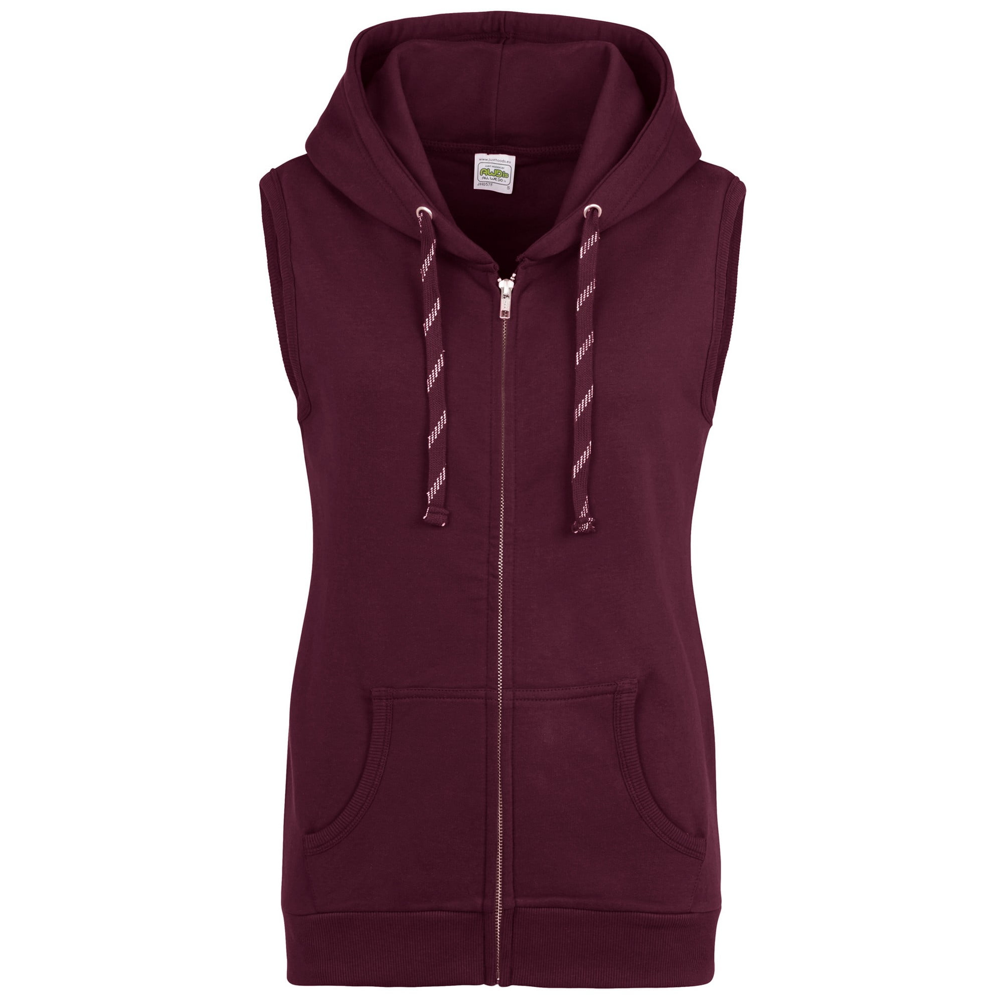 sleeveless full zip hoodie