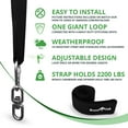 thumbnail image 2 of Easy Hang (4FT) Tree Swing Strap X2 - Holds 4400lbs. - Heavy Duty Carabiner - Bonus Spinner - Perfect for Tire and Saucer Swings - 100% Waterproof - Easy Picture Instructions - Carry Bag I, 2 of 5